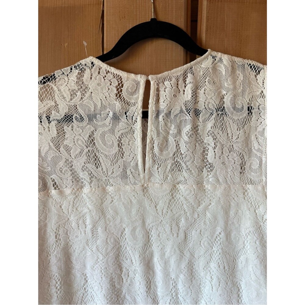 Anthropologie Cottagecore White Lace Puff Sleeve Top Like New Small - Picture 7 of 10